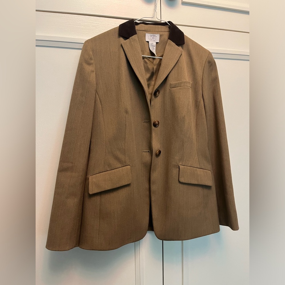 Ann Taylor Riding Blazer Brown Size 4 Petite